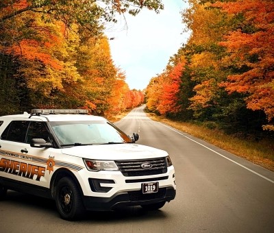 Sheriff's SUV on road
