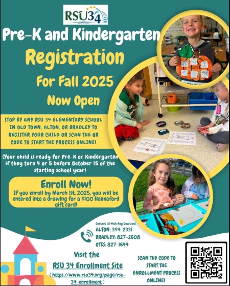 Pre K and Kindergarten Registration open Fall 2025